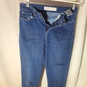 Levi Strauss Signature Size 8 Mid Rise Skinny Crop Blue